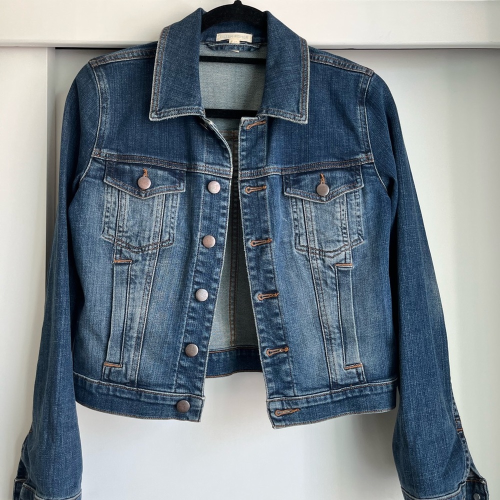 Eileen Fisher Cropped Denim Jacket, size XS